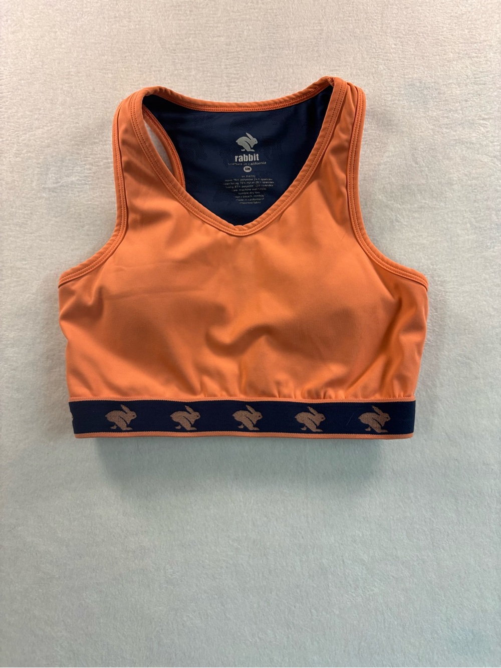 Orange Rabbit Racerback Sports Bra - Picture 1 of 7